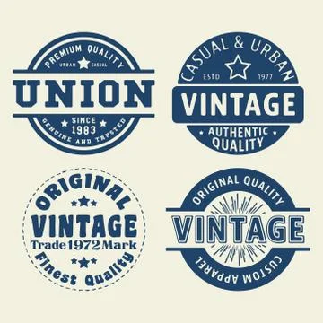 Vintage stamp set Stock Illustration