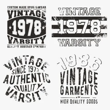 Vintage stamp set Stock Illustration