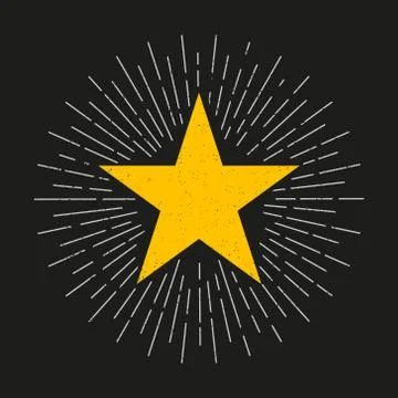 Vintage star on black background. Vector Illustration. Sunburst. Stock Illustration