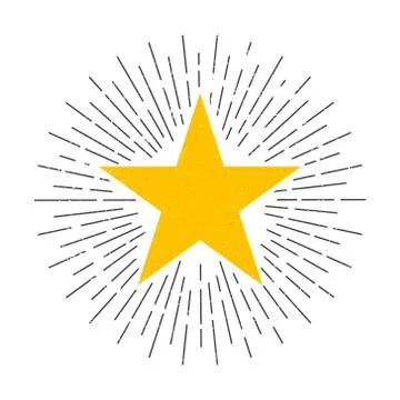 Vintage star on white background. Vector Illustration. Sunburst. Stock Illustration