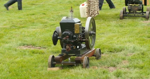 Vintage stationary engine Stock Footage 65792354