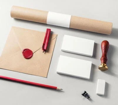 Vintage stationery elements Stock Photos