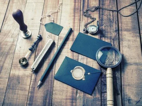 Vintage stationery elements 写真素材