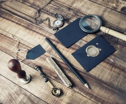 Vintage stationery elements Stockfoto's