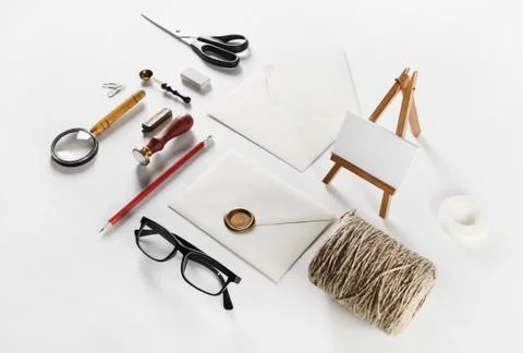 Vintage stationery elements Stock Photos