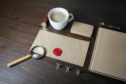 Vintage stationery elements Stock Photos