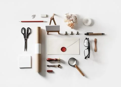 Vintage stationery set Stock Photos