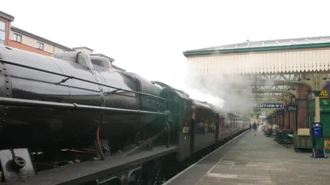 A vintage steam engine train at an old Stock Video Pond5