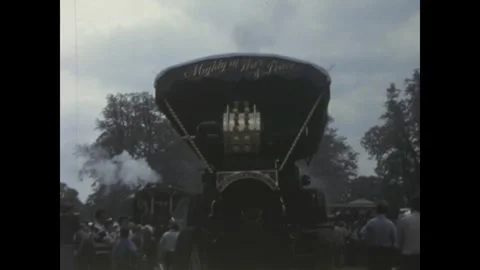 Vintage steam traction engine pride of the north at a country fair Stock Footage 313725410