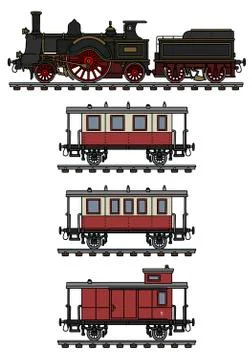 Vintage steam train Stock Illustration