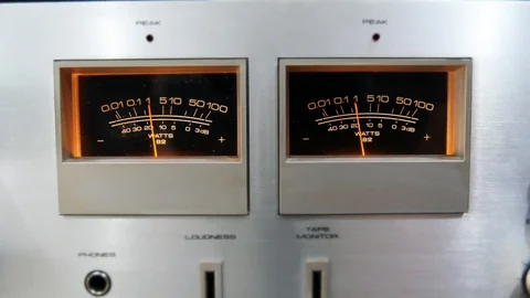 Vintage Stereo Amplifier 4K Stock Footage 94101800