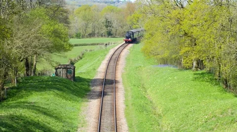 Vintage stream train Stock Footage 63312874
