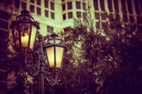 Vintage Street Lighting Pole Closeup Photo. Foto stock