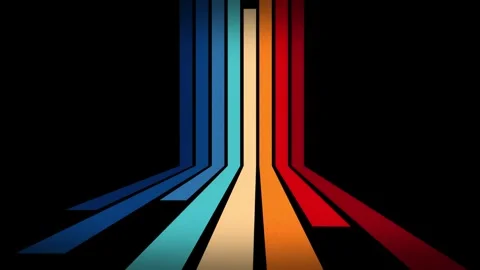 Vintage Striped Backgrounds, Loop Samples, Retro Colors from the 1970s 1980s, 70 Stock Footage 242511516