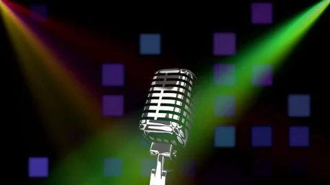 Vintage studio mic in dark background 스톡 동영상 137126626