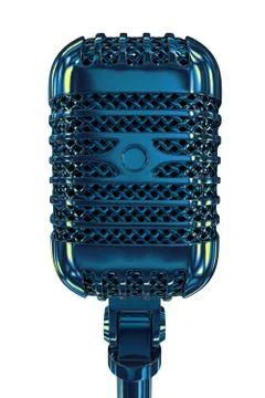Vintage studio microphone. 3D render Illustrazione stock