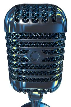 Vintage studio microphone. 3D render Illustrazione stock