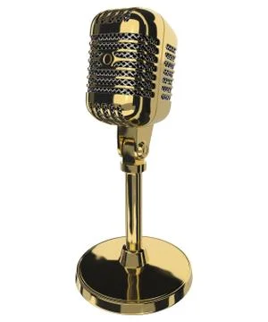 Vintage studio microphone. 3D render Stock Illustration