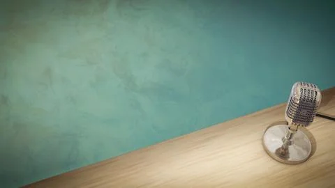 Vintage studio microphone. 3D render Stock Illustration