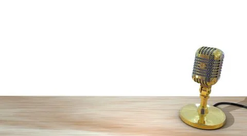 Vintage studio microphone. 3D render Stock Illustration