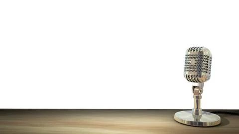 Vintage studio microphone. 3D render Illustrazione stock
