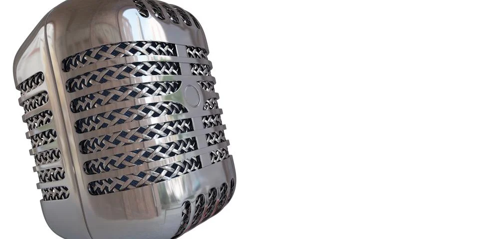 Vintage studio microphone. 3D render Stock-Illustration