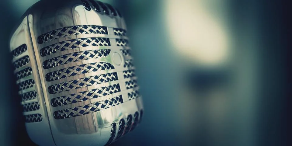 Vintage studio microphone. 3D render Stock Illustration