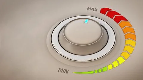 Vintage style control knob dial. 3D illustration Stock Illustration