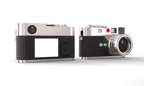Vintage style digital camera - front and back Stock Illustration