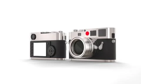 Vintage style digital camera - front and back - studio lighting Stock Illustration