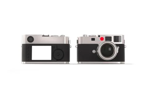 Vintage style digital camera - front and back view Stock Illustration
