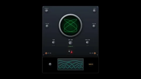 Vintage Style Digital Oscilloscope Interface with Green Lissajous Curve Stock Footage 348198688