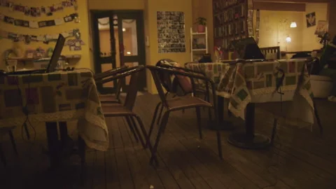 Vintage style dining room table and chairs Stock Footage 162235958