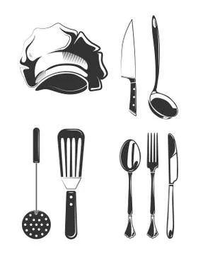Vintage style elements for restaurant labels, badges, emblems, logos Illustrazione stock