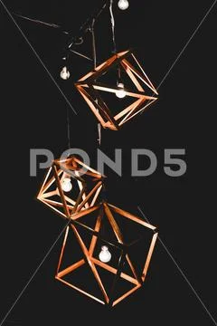 Vintage style light bulb and lamp in modern style. Warm tone light bulb lamp. Stock Photos