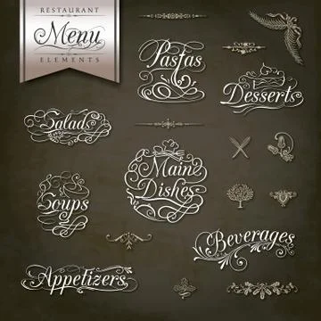 Vintage style restaurant menu designs Stock Illustration