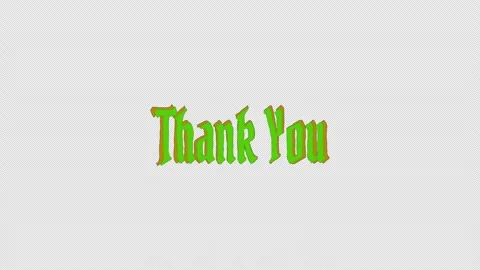 A vintage style scribble text animation of Thank You message in green and orange Video stock 318753166