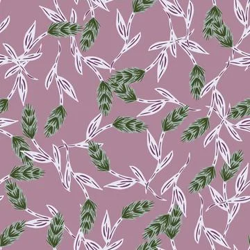 Vintage style seamless pattern with green random ear of wheat elements. Paste イラスト素材