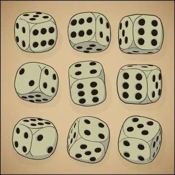 Vintage style set - vector dices Stock Illustration