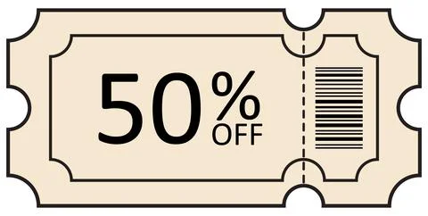 Vintage Style Ticket with Barcode Stock Illustration
