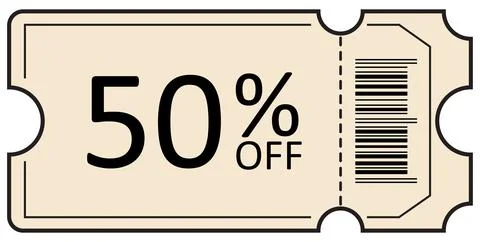 Vintage Style Ticket with Barcode Stock Illustration