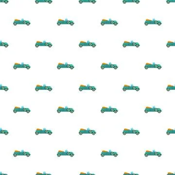 Vintage style vehicles creating a fun repeating background Stock Illustration