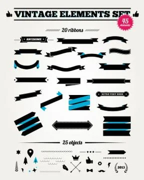 Vintage styled design elements collection. Stock Illustration