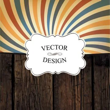 Vintage styled design template. Vector texture and colorful rays. Vintage whi 스톡 일러스트
