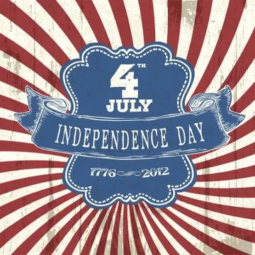 Vintage styled independence poster. vector, eps10 스톡 일러스트