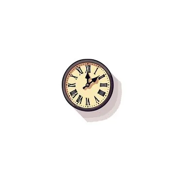 Vintage styled wall clock illustration displaying the passage of time with .. 스톡 일러스트
