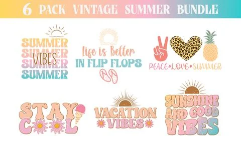 Vintage Summer Bundle Stock Illustration