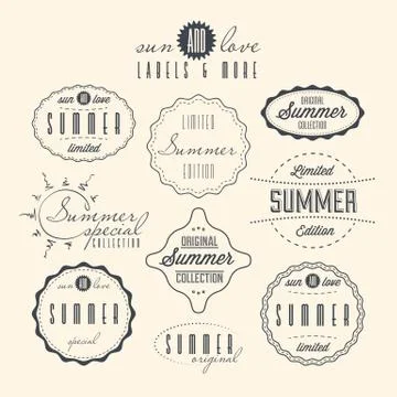 Vintage summer labels Stock Illustration