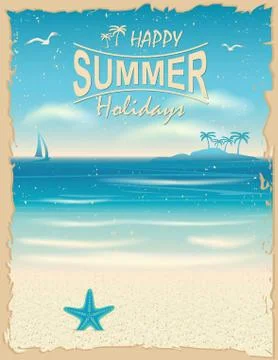 Vintage summer poster Stock Illustration