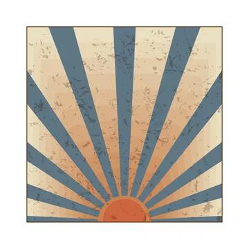 Vintage sunburst background with retro rays texture Stock Illustration